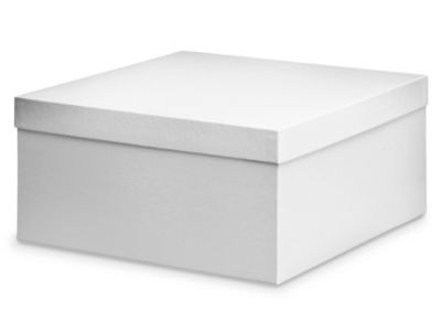 Cajas de cartón para regalo, parte inferior, Deluxe, blancas, 14 x 14 x 6