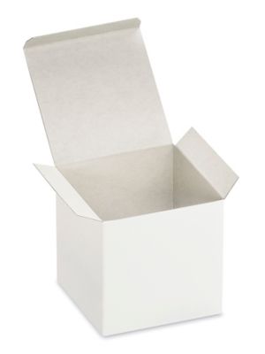 Gift Boxes - 5 x 5 x 5, White Gloss - ULINE - Case of 100 - S-11609