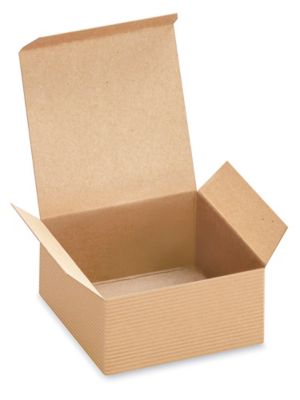 Rigid Set-Up Boxes - 9-3/4 x 3-5/8 x 2-1/2 White Kraft Boxes with  Dividers 54/Pack
