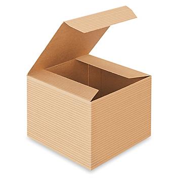 Gift Boxes - 4 x 4 x 3", Kraft Pinstripe S-11614