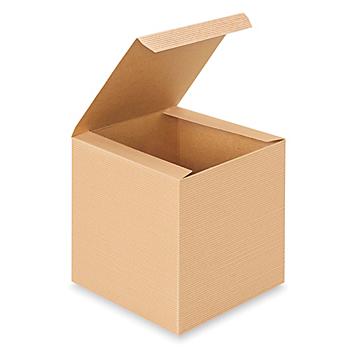 Gift Boxes - 7 x 7 x 7", Kraft Pinstripe S-11616