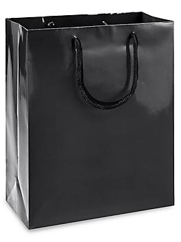 High Gloss Shopping Bags - 10 x 5 x 13", Debbie, Black S-11621BL