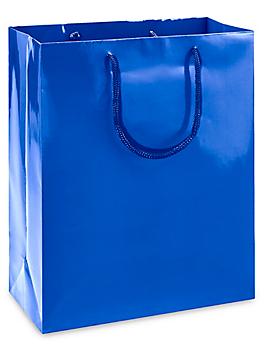 High Gloss Shopping Bags - 10 x 5 x 13", Debbie, Blue S-11621BLU