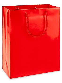 High Gloss Shopping Bags - 10 x 5 x 13", Debbie, Red S-11621R
