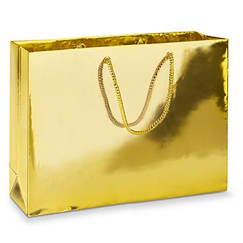 High Gloss Shopping Bags - 16 x 6 x 12", Vogue, Metallic