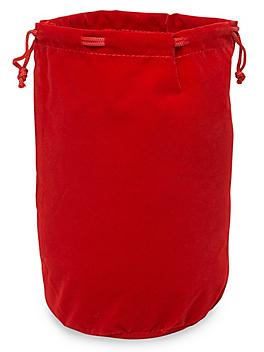 Gusseted Velvet Pouches - 8 x 8 x 5", Red S-11625R