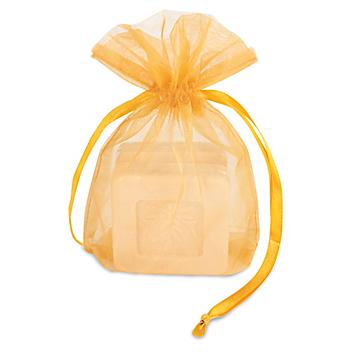 Organza Fabric Bags - 5 x 7", Gold S-11626GOLD