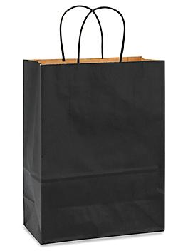 Kraft Tinted Color Shopping Bags - 10 x 5 x 13", Debbie, Black S-11636BL