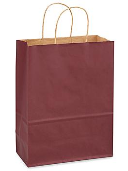 Kraft Tinted Color Shopping Bags - 10 x 5 x 13", Debbie, Burgundy S-11636BU