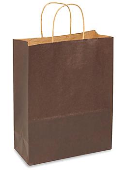 Kraft Tinted Color Shopping Bags - 10 x 5 x 13", Debbie, Chocolate S-11636CHOC