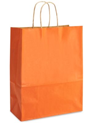 Kraft Tinted Color Shopping Bags - 10 x 5 x 13", Debbie, Orange S-11636O