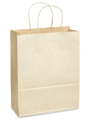 Kraft Tinted Color Shopping Bags - 10 x 5 x 13", Debbie, Oatmeal S-11636OAT