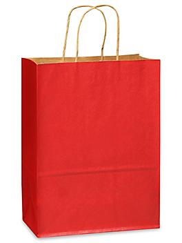 Kraft Tinted Color Shopping Bags - 10 x 5 x 13", Debbie, Red S-11636R