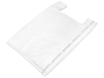 T-Shirt Bags - .65 Mil, 18 x 10 x 30", White S-11637