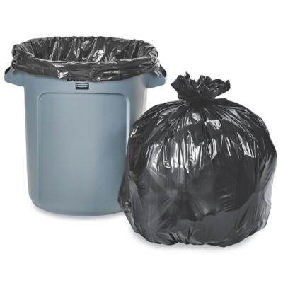 RW Clean 55 gal Black Plastic Trash Can Liner - Heavy-Duty, 1.5