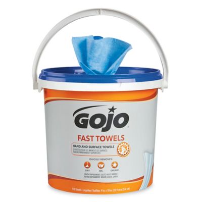 Gojo Fast Towels Hand Cleaning Towels, 7.75 x 11, 130-bucket, 4 Buckets-carton