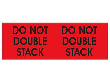 Super Stickers - "Do Not Double Stack", Red, 3 x 10" S-1171