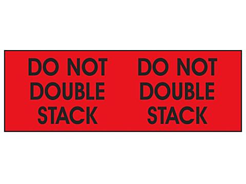 Superetiquetas Adhesivas - "Do Not Double Stack", Rojo, 3 x 10"