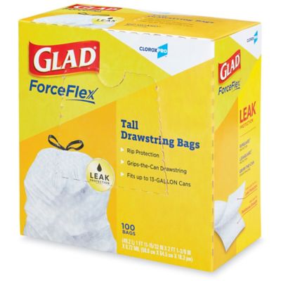Glad ForceFlex Tall Kitchen Drawstring Trash Bags 13 gal Capacity