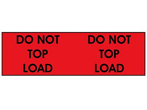 Superetiquetas Adhesivas - "Do Not Top Load", Rojo, 3 x 10"
