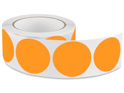 Blank Inventory Circle Labels - Fluorescent Orange, 2" S-1176O