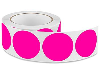 Blank Inventory Circle Labels - Fluorescent Pink, 2" S-1176P