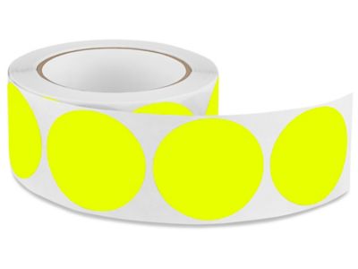 Blank Inventory Circle Labels Fluorescent Yellow 2 S 1176y Uline 5315