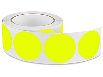 Blank Inventory Circle Labels - Fluorescent Yellow, 2" S-1176Y