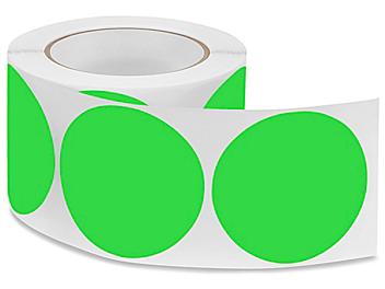 Blank Inventory Circle Labels - Fluorescent Green, 3" S-1177G