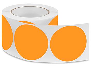 Blank Inventory Circle Labels - Fluorescent Orange, 3" S-1177O