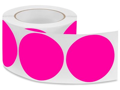 Blank Inventory Circle Labels - Fluorescent Pink, 3" S-1177P