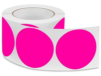Blank Inventory Circle Labels - Fluorescent Pink, 3" S-1177P
