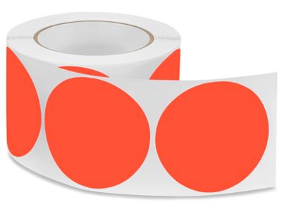 Blank Inventory Circle Labels - Fluorescent Red, 3" S-1177R