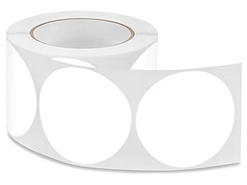 Blank Inventory Circle Labels - White, 3" S-1177W