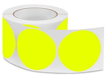 Blank Inventory Circle Labels - Fluorescent Yellow, 3" S-1177Y