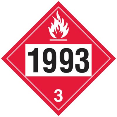  4-Digit D.O.T. Placard - UN 1993 Flammable Liquid
