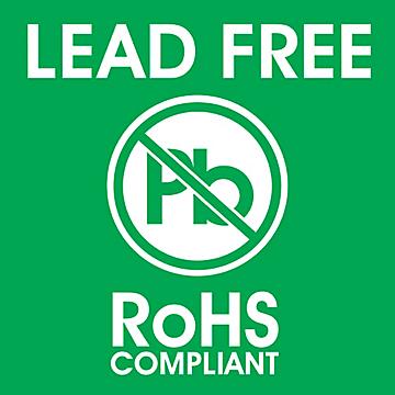 "Lead Free/RoHS Compliant" Label - 2 x 2"