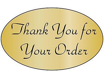 Retail Labels - "Thank You for Your Order", 1 1/4 x 2" Oval S-11803