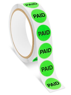 Retail Labels - "Paid", 1" Circle S-11806