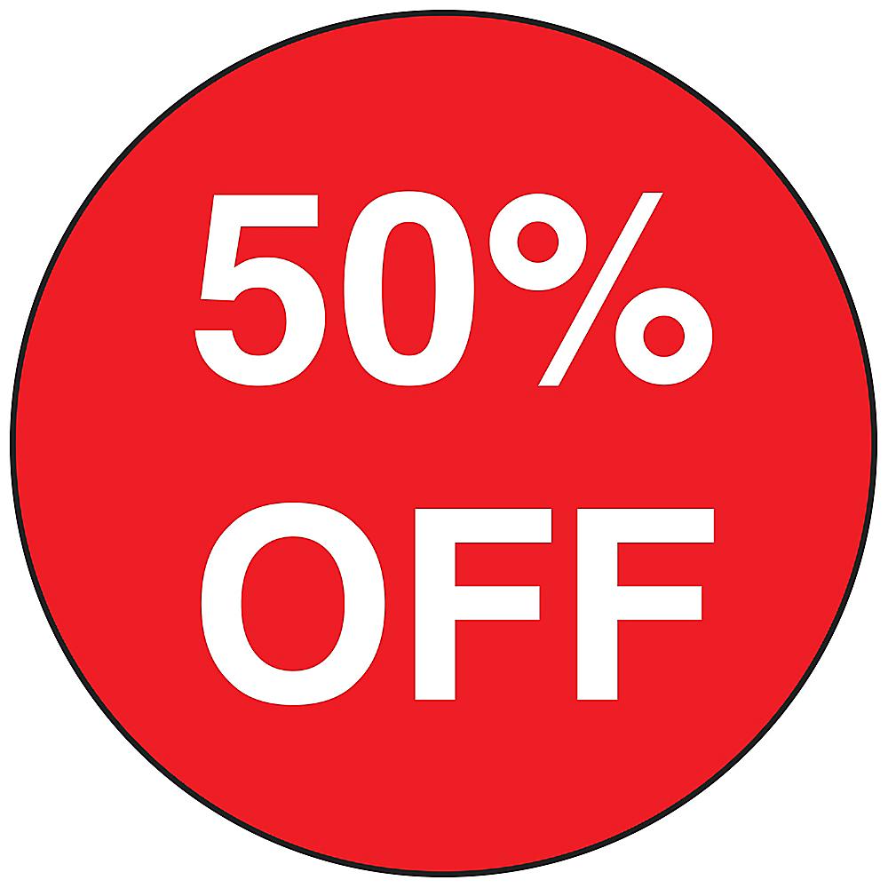 Retail Labels - 50% Off, 1 Circle