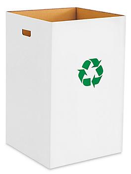 Corrugated Trash Can with Recycle Logo - 40 Gallon S-11855R