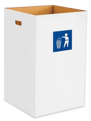 Lavex 40 Gallon White Corrugated Cardboard Trash and Recycling Container -  10/Bundle