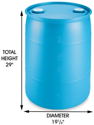 Plastic Drum - 30 Gallon, Closed Top, Natural S-17008 - Uline