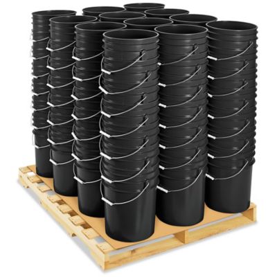 Plastic Pail Skid Lot - 6 Gallon, Black S-11862BLS