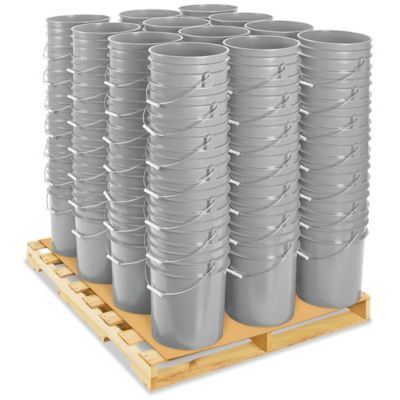 Plastic Pail Skid Lot - 6 Gallon, Gray S-11862GRS