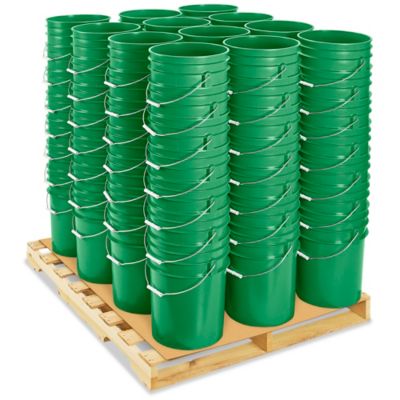 Plastic Pail Skid Lot - 6 Gallon, Green S-11862GS