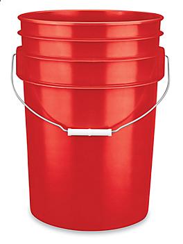 Plastic Pail - 6 Gallon, Red S-11862R