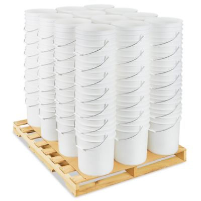 Plastic Pail Skid Lot - 6 Gallon, White S-11862WS