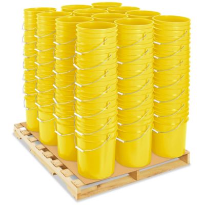 Plastic Pail Skid Lot - 6 Gallon, Yellow S-11862YS