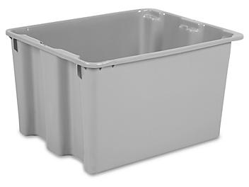 Stack and Nest Container - 16 x 14 x 11", Gray S-11867GR